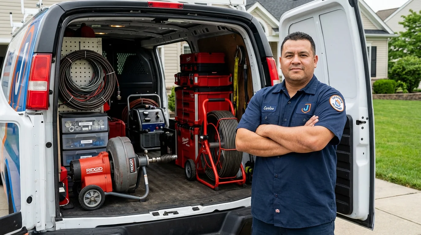 Professional drain cleaning equipment and Johns Plumbing LLC plumber in Maytown