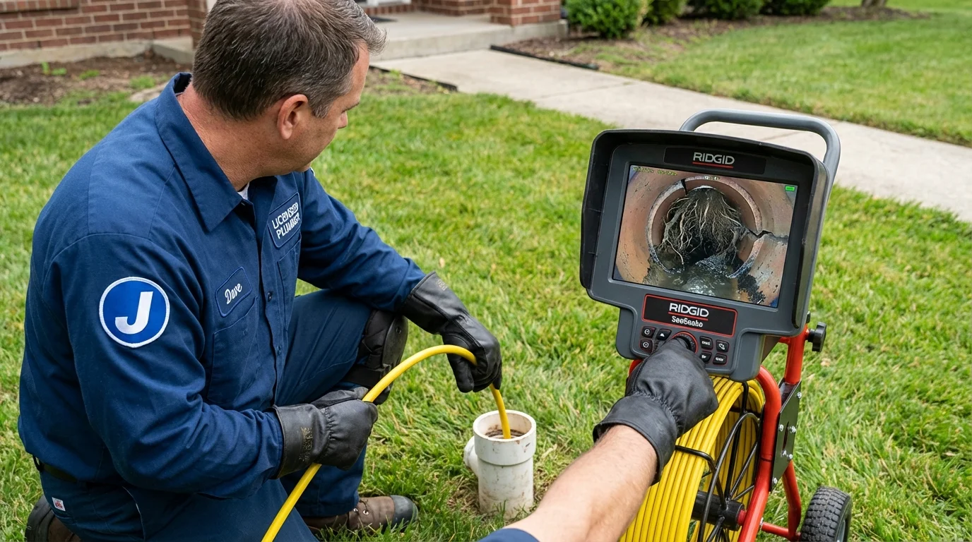 Sewer camera inspection being performed by Johns Plumbing LLC in Maytown